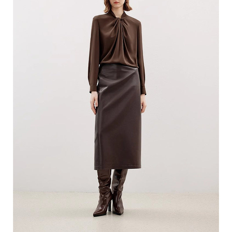 Blouse Femme Élégante Col Drapé Chic und Stil
