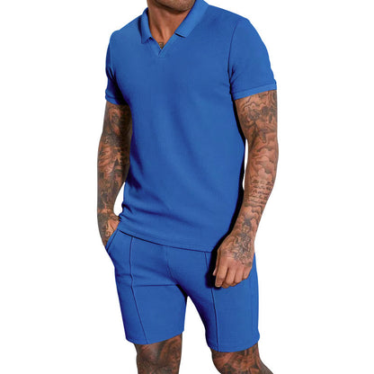 Homme polo à manches courtes confortable avec shorts assortis Chic und Stil