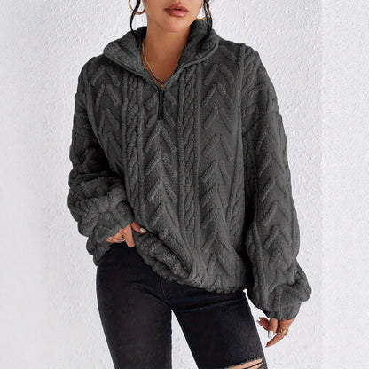 Pull en polaire surdimensionné à motif torsadé Chic und Stil