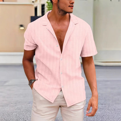 Chemise mode à manches courtes pour hommes avec un design de texture moderne Chic und Stil