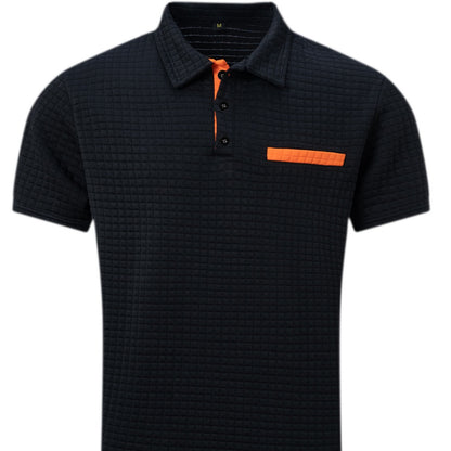 Polo homme en coton structuré à manches courtes avec design moderne Chic und Stil
