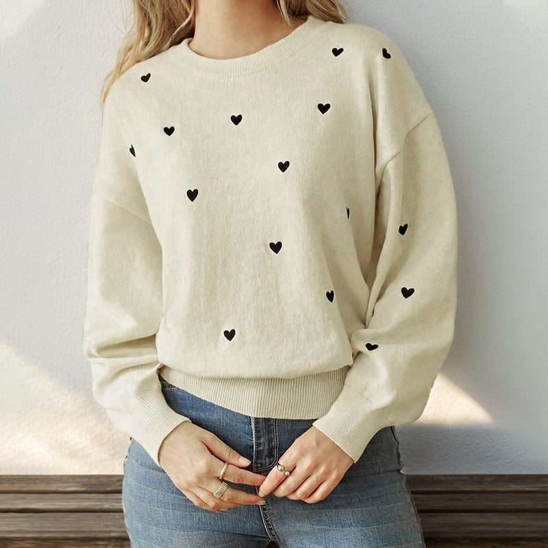 Pull en peluche pour femmes avec design en forme de cœur et coupe décontractée Chic und Stil