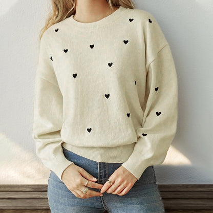 Pull en peluche pour femmes avec design en forme de cœur et coupe décontractée Chic und Stil