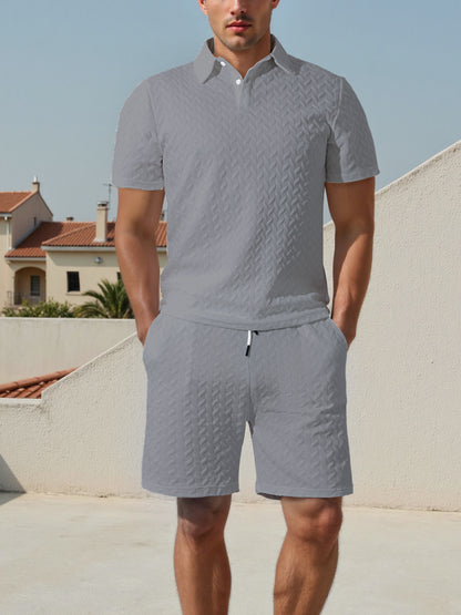 Ensemble de polo et shorts pour hommes avec design respirant et taille élastique Chic und Stil