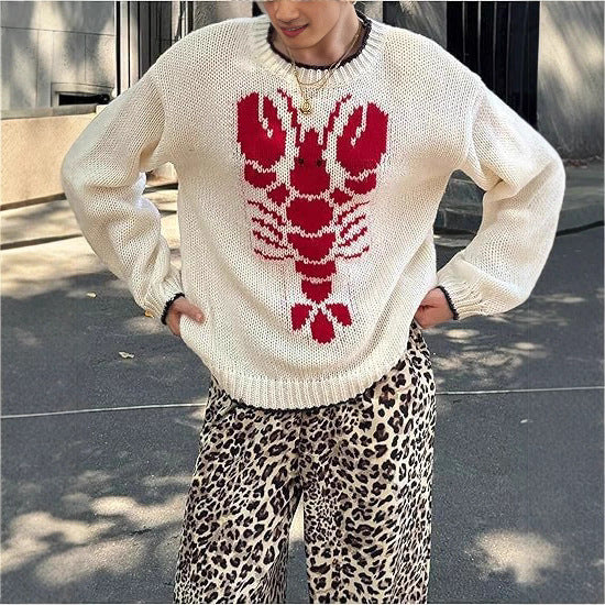 Pull femme avec motif unique de homard et tricot léger Chic und Stil