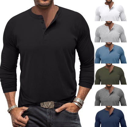 Chemise Henley à manches longues pour homme avec col moderne et détails de boutons pratiques Chic und Stil