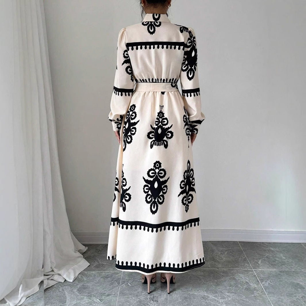 Robe maxi femme avec motif vintage Chic und Stil