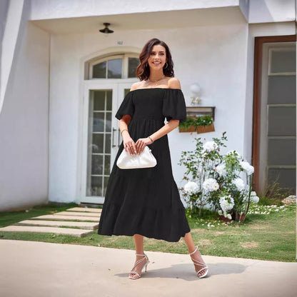 Robe maxi femme avec des manches légèrement volumineuses Chic und Stil