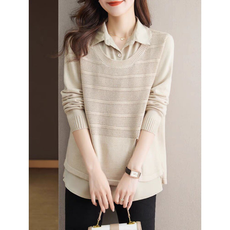Pull en tricot pour femmes avec un design en couches et une texture harmonieuse Chic und Stil