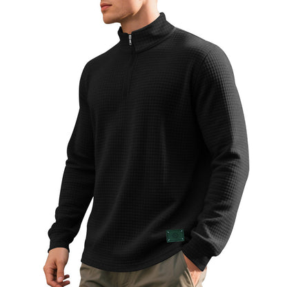 Pull sportif pour hommes avec fermeture éclair et structure Chic und Stil