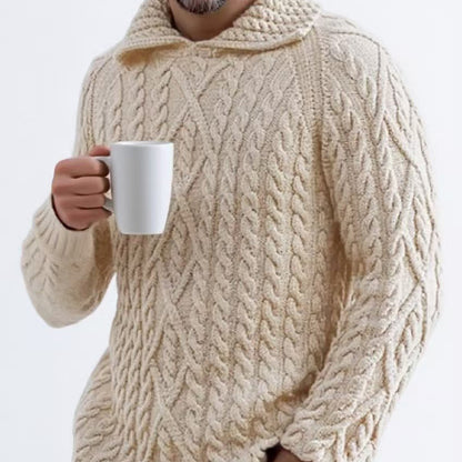 Pull à capuche en grosse maille pour hommes Chic und Stil
