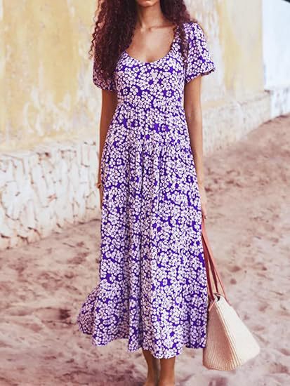 Robe maxi pour femme avec ourlet fluide et motif floral Chic und Stil