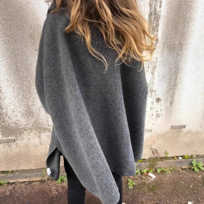 Dames Élégante Veste en Laine avec Col en Fourrure Synthétique Luxueux Chic und Stil