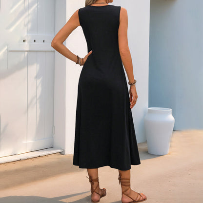 Femme Robe maxi A-line brodée Chic und Stil