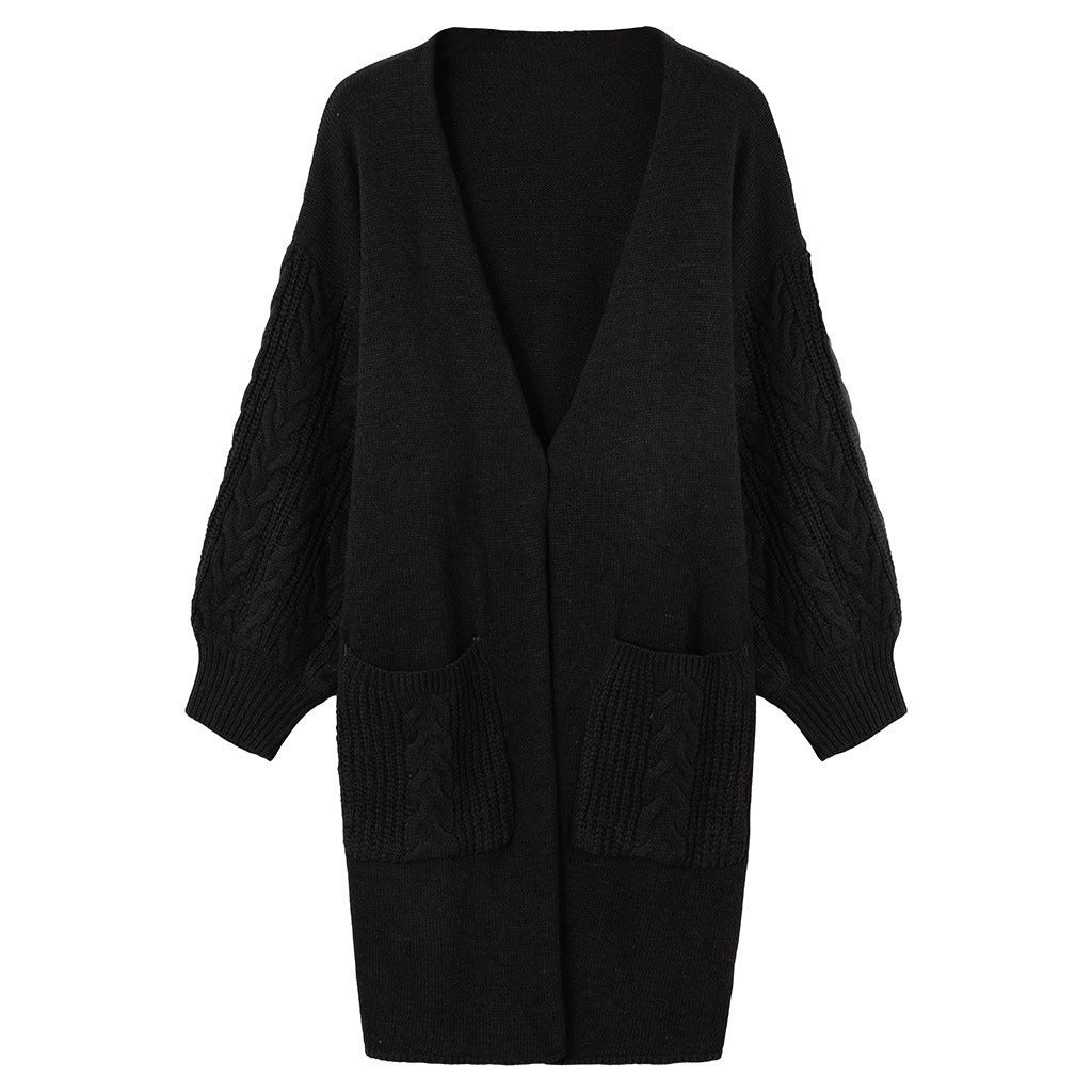 Cardigan long pour femme en tricot avec motif en relief et poches pratiques Chic und Stil