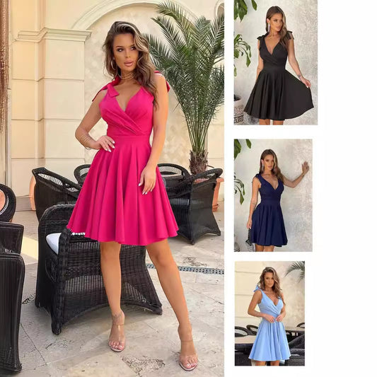 Robe portefeuille à bretelles réglables en A pour femmes Chic und Stil