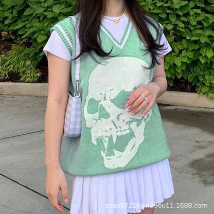 Pull en tricot durable pour femmes avec motif de skull Chic und Stil