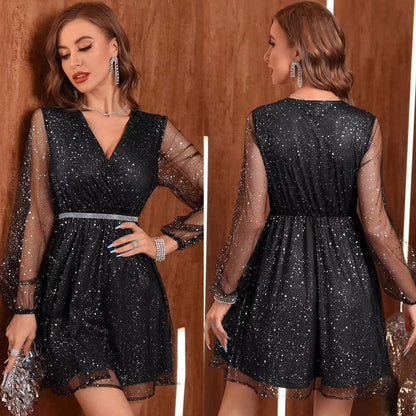 Robe portefeuille scintillante Chic und Stil pour femmes