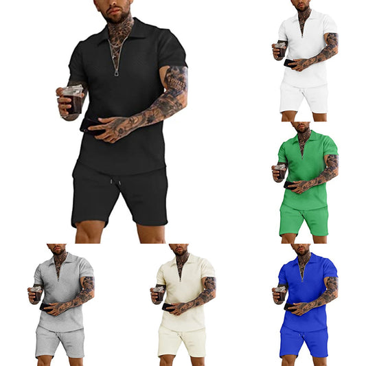 Costume décontracté à col zippé structuré pour hommes Chic und Stil
