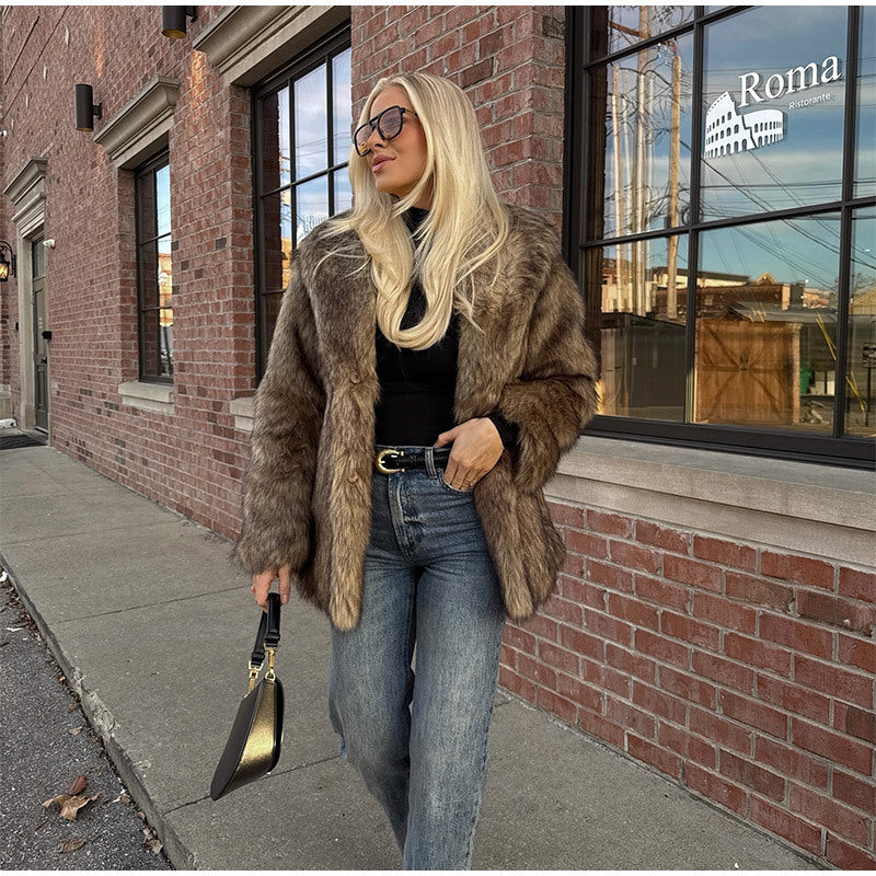 Dames fourragère en fausse fourrure Chic und Stil