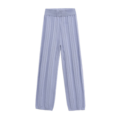 Elegant knit pants for women with structured pattern Chic und Stil