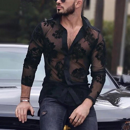 Blouse transparente pour dames avec motif floral en dentelle Chic und Stil