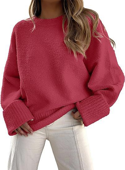 Dames Pull en laine moelleux oversized avec larges bords Chic und Stil