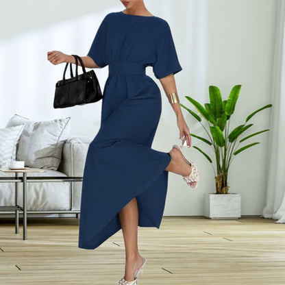 Robe midi élégante pour femmes avec décolleté dans le dos et rubans à nœud Chic und Stil