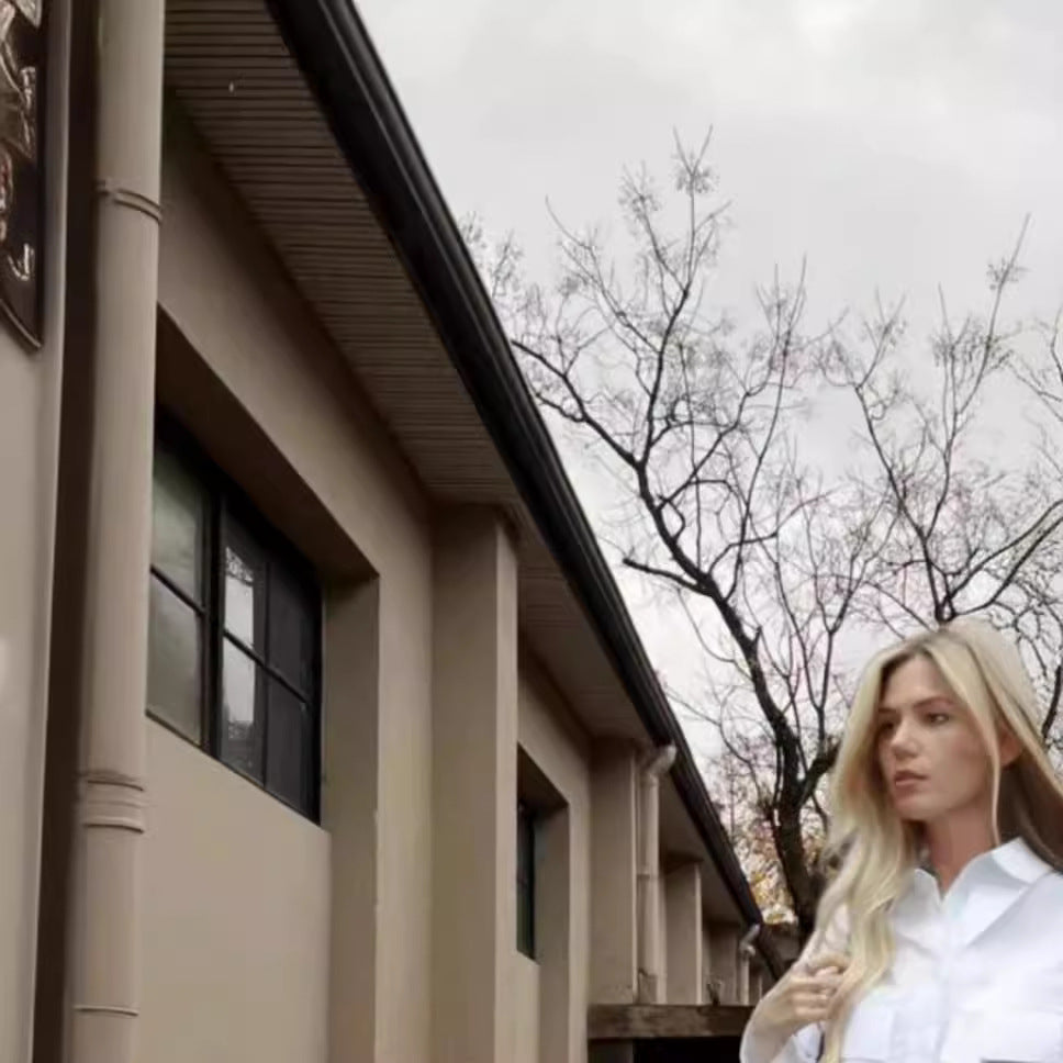 Chemise cropped à manches volantées pour femmes Chic und Stil