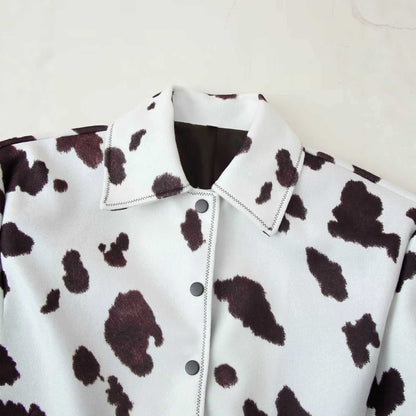 Dames chic veste courte à motif animal Chic und Stil