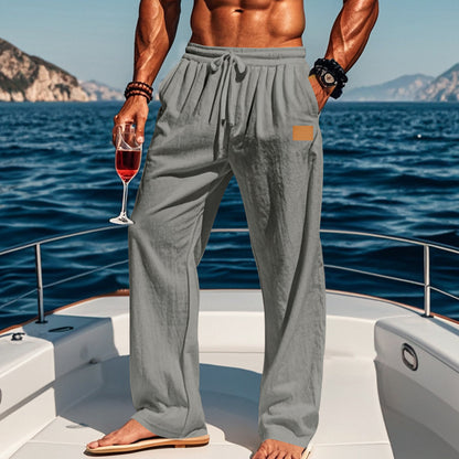 Casual beach pants for men with elastic waist and side pockets Chic and Style