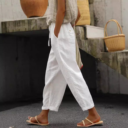 Women linen casual pants Chic and Style