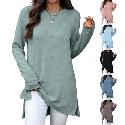 Dames décontractée tunique à manches longues avec motif tissé Chic und Stil