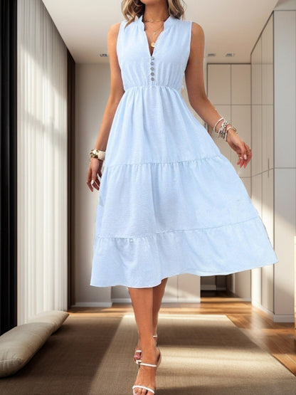 Robe midi à boutons pour femmes Chic und Stil