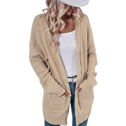 Dames Grand gilet en tricot avec un motif de mailles élaboré et des poches pratiques Chic und Stil