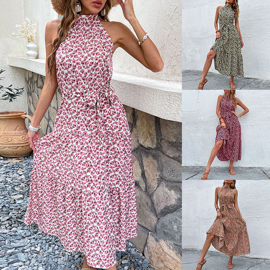 Robe maxi à col montant floral pour femmes Chic und Stil