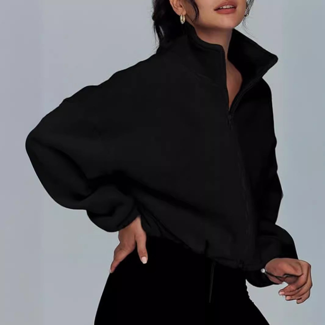 Pull oversized à col haut et fermeture éclair pour dames Chic und Stil