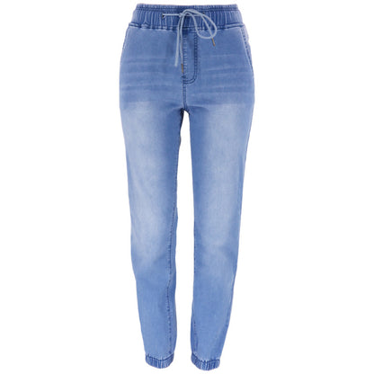 Comfortable women's denim pants with elastic waistband Chic and Style