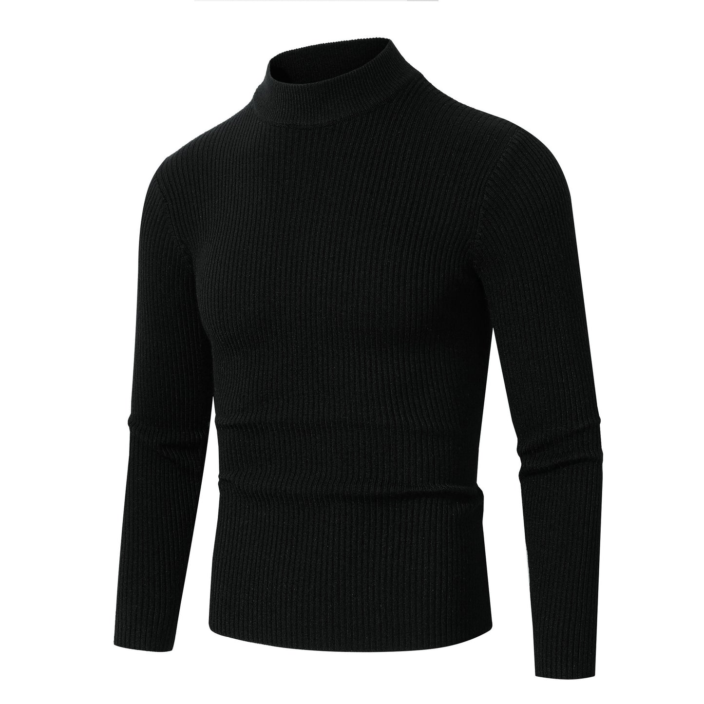 Chic and Style Elegant pullover for men with a roll neck and fine ribbed texture
