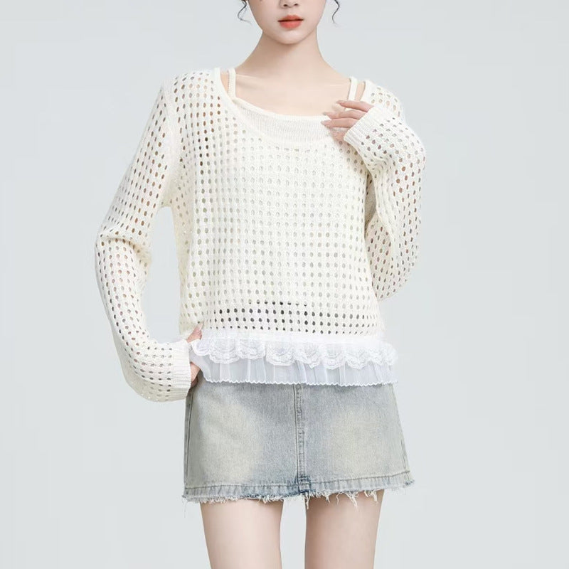 Femme pull léger avec détail volants Chic und Stil