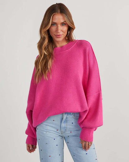 Dames Décontracté oversized pull Chic und Stil
