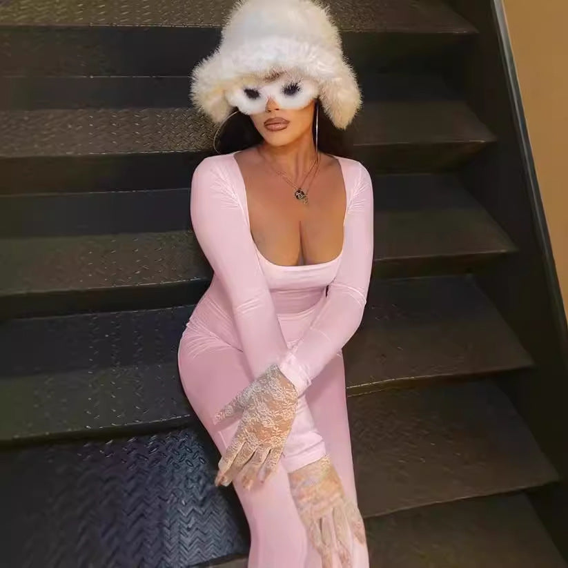 Dames élégant bodysuit avec décolleté plongeant et manches longues Chic und Stil