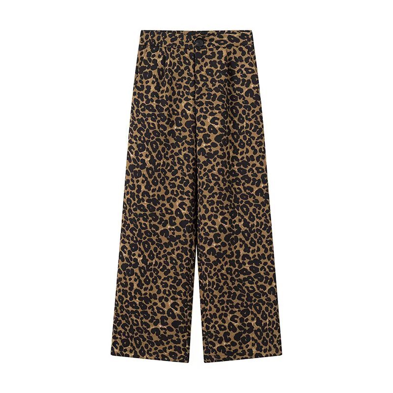 Chic and Style Women's Leopard Print Palazzo Pants