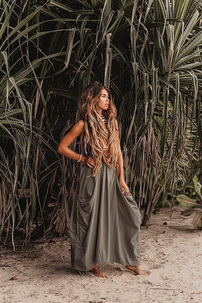 Jupe maxi décontractée pour femmes avec poches latérales pratiques et passants de ceinture Chic und Stil