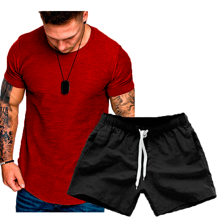 Homme T-shirt de loisirs et set de shorts Chic und Stil