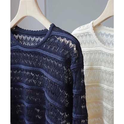 Sweater en dentelle cropped Chic und Stil pour femmes