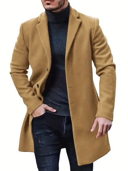 Elegant wool coat for men with modern cut and practical pockets Chic and Style