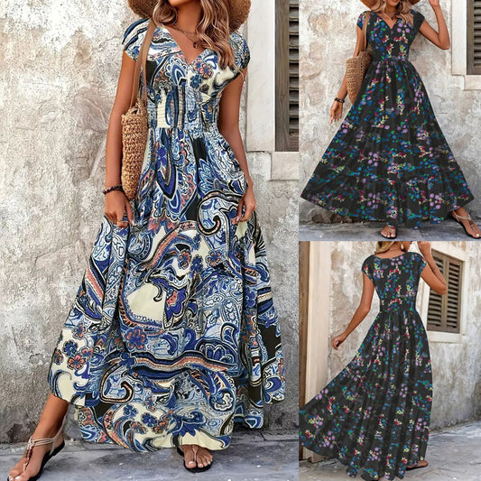 Robe maxi femme avec motif paisley floral et coupe flatteuse Chic und Stil