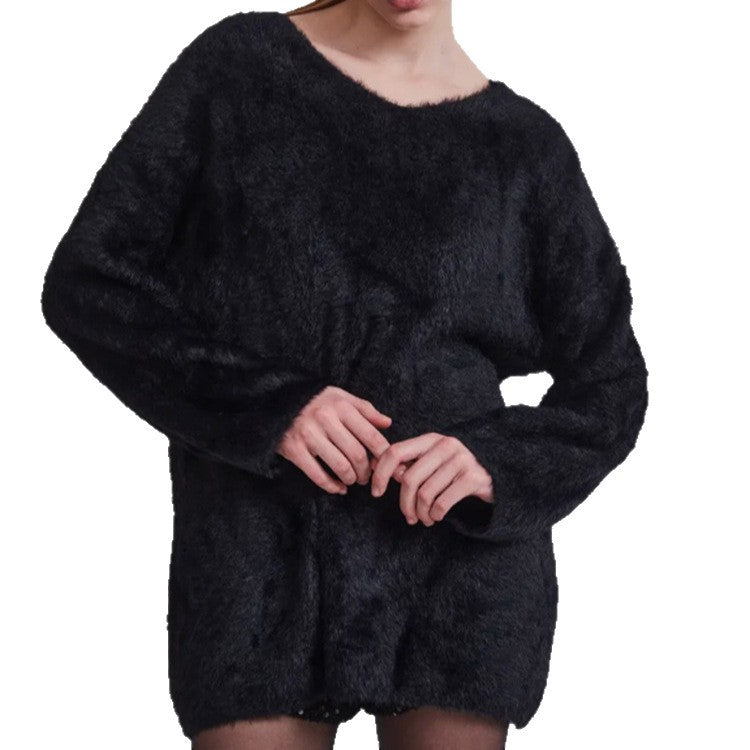 Dames Pull-over doux à col en V en matériau de haute qualité Chic und Stil