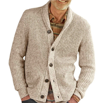 Men's knitted jacket with classic cable knit pattern and comfortable deep pockets Chic and Style
